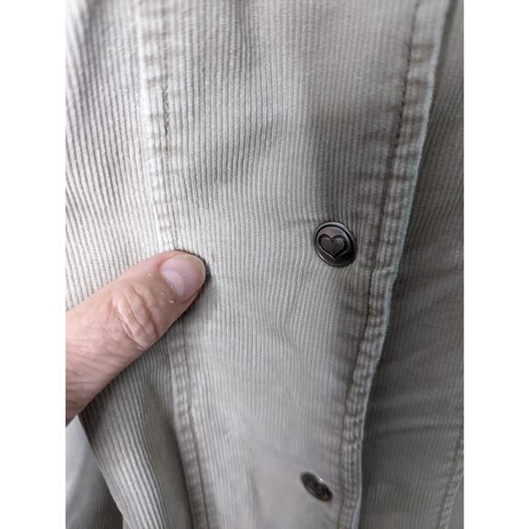 Vintage Y2k Cherokee Tan Corduroy Jacket Sherpa Collar Snap Closures - Picture 8 of 10